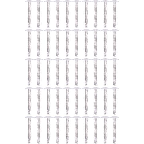 Vis Autotaraudeuses Acier Inoxydable 304 - Tête Ronde Avec Rondelle Intégrée - M4.8x38mm - Pour Métal Et Bois - Lot De 50 Pièces (1/5)