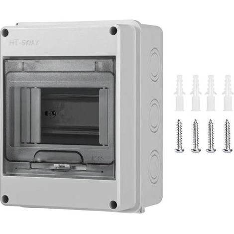 Coffret électrique étanche IP65 1 rangée 5 modules - Boîtier ABS mural intérieur/extérieur (1/4)