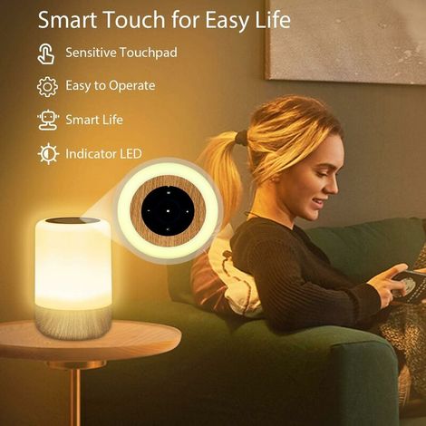 MINKUROW Dimmable Lampe De Chevet Tactile, Lampe Led Sans Fil A Pile Avec 4 Couleur Changeante Et 3 Intensité Lumière, Veilleuse Led Enfant Rechargeable Avec Fonction De Minuterie Pour Chambre, Table, (1/4)