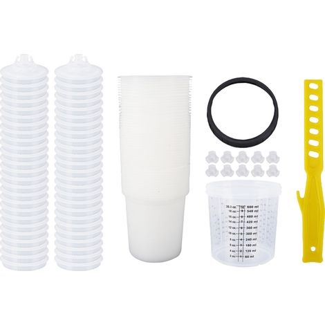 [JAMAIS UTILISÉ]Kit de remplacement pour pistolet à peinture : 50 godets jetables de 600 ml (20,3 oz) et couvercles inclus. (1/5)