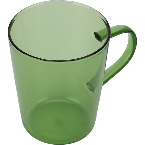 Tasse à lait de 380 ml en verre borosilicate haute résistance, isotherme et facile à nettoyer, idéale pour les cuisines, les hôtels et les cafés (vert). (1/5)