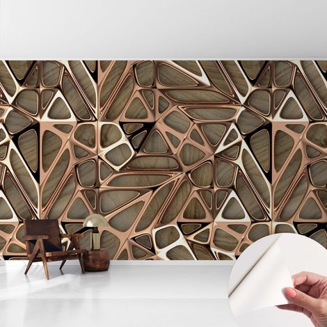 Fotomurale adesivo stickers - murali decorativo - soggiorno moderno - effetto realistico - Motivo geometrico 416x254 cm (1/5)