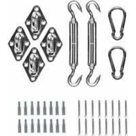Kit de fixation pour voiles d'ombrage – Kit de fixation en acier inoxydable 304 pour voiles d'ombrage triangulaires et carrées