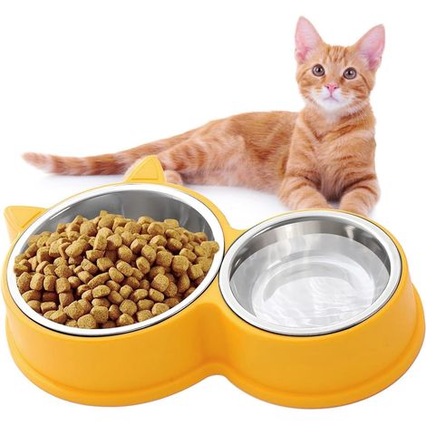 Set aus rutschfesten Edelstahlnäpfen für Katzen und Welpen, 30 cm x 5 cm (1/5)