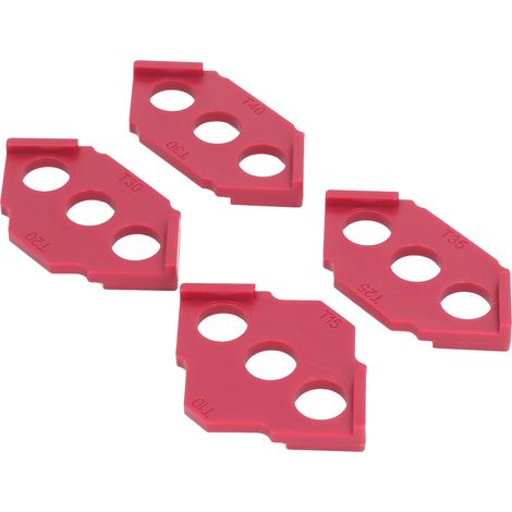 4-teiliges Set C-Eckschablonen für Holzbearbeitungs-Fräsen, Schablone für gerade und abgeschrägte Ecken, rot (1/5)