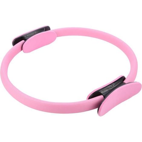 Anneau de yoga VINGVO - Dual Grip Yoga Pilates - Résistance Cercle pour Cuisses et Jambes Fitness - Rose (1/4)