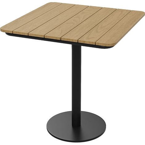 Tavolo da giardino quadrato L.70 cm in polywood e metallo - Nero - LYLIOS di MYLIA