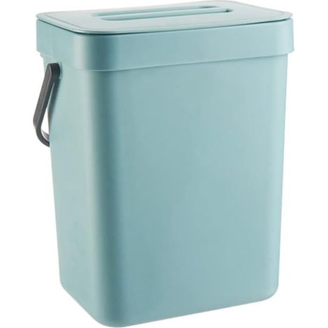 Seau à compost bio pour cuisine - Petit bac 3 l déchets de Avec couvercle Composteur salle bain/chambre coucher Intérieur, Bleu gris., 3L: 16.11320.5cm (1/5)