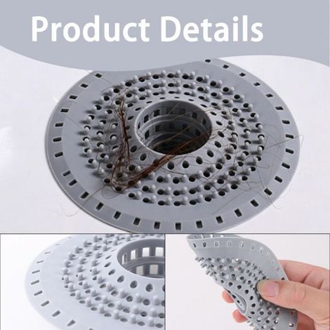 2 Pièces Protection de Drain de Silicone, Attrape Filtre Cheveux Douche, Attrape Cheveux Baignoire, Universel Filtre Evier (1/5)