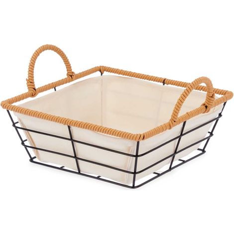 Cesta de alambre con inserto de tela k (1/5)