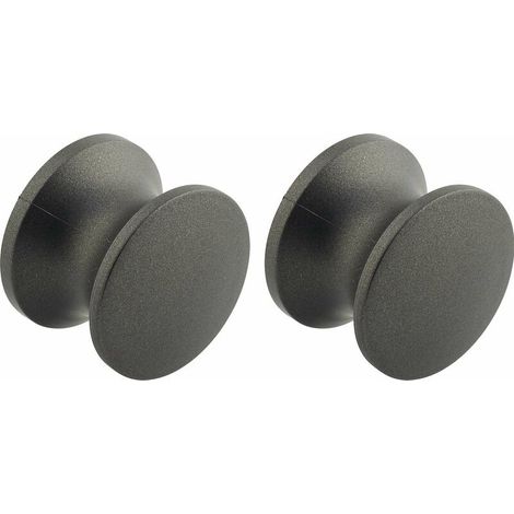 – Lot de 2 boutons de poignée meuble plastique gris anthracite 23mm – À visser M5 pour placard, étagère, commode, armoire cuisine (1/2)