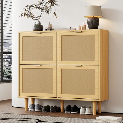 mobile contenitore 100x90cm rattan rovere casa OKMYHOME (1/5)