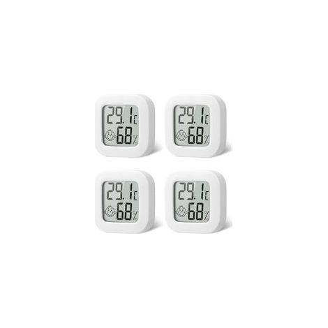 4 Pack Thermometre Interieur Mini Thermomètre Hygrometre Haute Précision Température Hygromètre Moniteur avec Air icône Confortable pour Cuisine Chambre de Bébé Serre Entrepôt Bureau (1/5)