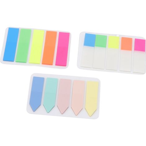Notes adhésives élégantes en PET, nouvelle combinaison de 5 couleurs fluorescentes, réutilisables et écologiques. (1/5)