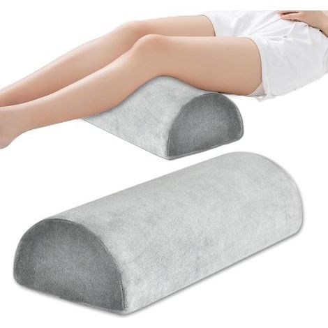 Oreiller demi-lune en mousse à mémoire de forme, Oreiller de soutien pour jambes, genoux, bas du dos – Coussin d'élévation des jambes pour les personnes dormant sur le côté et le dos, le cou (1/5)