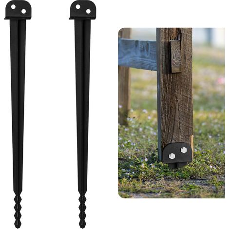 Jopassy 2 pezzi supporto per palo da infilare 500 mm, fissaggio robusto per pali in legno quadrati (1/5)