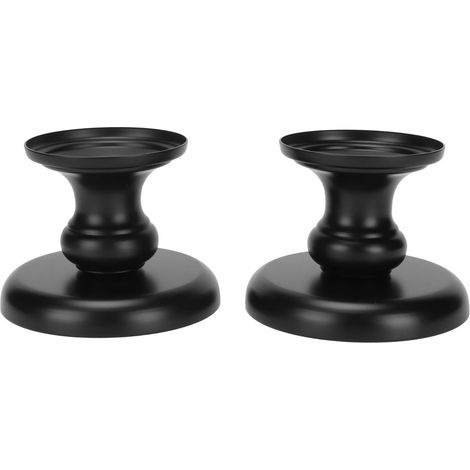 Candle Holder - Iron Taper Candlestick - Matte Black - Vintage Style - For Home Restaurant Decoration - 1 Piece (1/5)