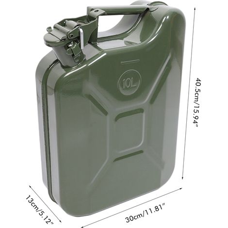 Jerrican métallique 5L/10L standard US, réservoir d'essence épais portable, bidon de secours pour voiture et camion, conteneur à carburant robuste. (1/5)