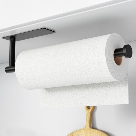 Support mural autocollant noir mat – distributeur d'essuie-mains en acier inoxydable SUS304 (1/5)
