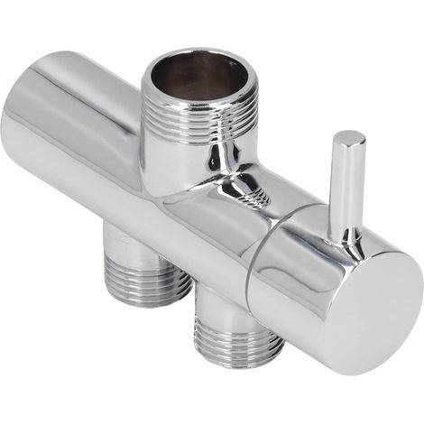 Inverseur de Bras de Douche G3/4 G1/2, Connecteur T Laiton 3 Voies avec Contrôle de Sortie d'Eau, Valve d'Étanchéité pour Pommeau de Douche Salle de Bain (1/5)