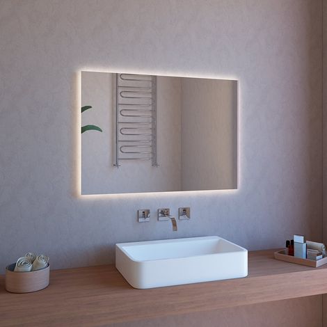 Badezimmerspiegel LED-beleuchtet 100x70cm mit Bluetooth-Lautsprecher ETR109