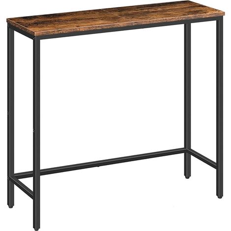 HOOBRO Console Meuble, Table Console Fine, Petite Table de Présentation, Table d’Entrée, Bout de Canapé, Table d'Appoint, pour Couloir, Entrée, Salon, Marron Rustique EBF75XG01 (1/2)