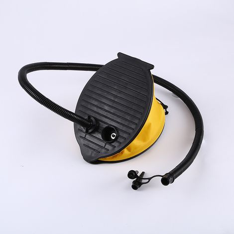 Pompe à air à pied - Pompe à air bidirectionnelle de 3 litres - Pompe à pied universelle pour kayaks, bouées, piscines gonflables et ballons de yoga - Fabriquée en tissu Oxford - Coloris jaune et noir (1/2)