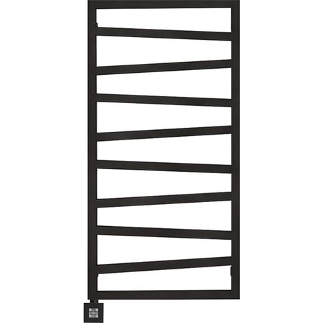 Sèche-serviette électrique noir de 1310mm de haut et 500mm de large - 600 Watt - ZIG1310/500E1N (1/6)