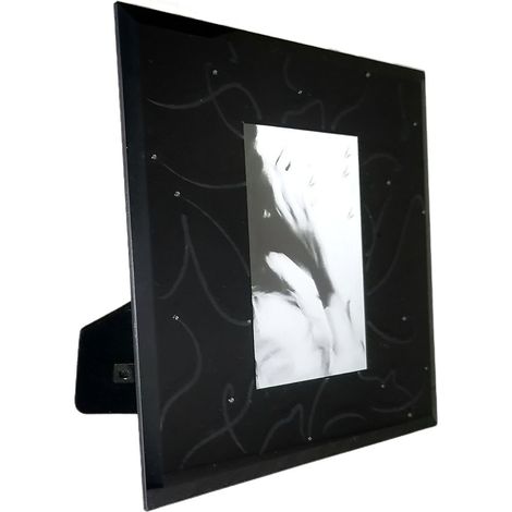 Porta foto da tavolo album cornice per ritratti 10x15 vetro velluto nero moderno vintage bellissimo e particolare (1/5)