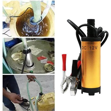 KIMISS Pompe à Huile Submersible électrique Pompe à Transfert de Carburant en Acier Inoxydable pour Machines Agricoles (Doré 49). (1/5)