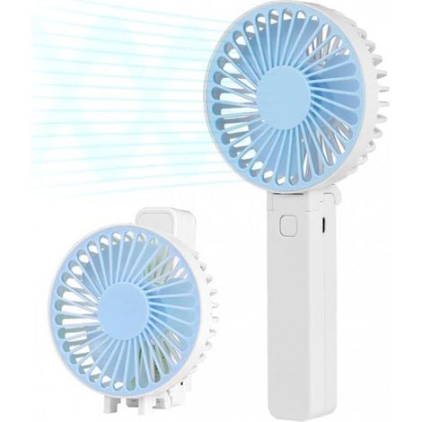 Ventilateur portable NG - mini ventilateur rechargeable avec 3 modes de ventilation, port USB intégré, couleur bleue (1/5)