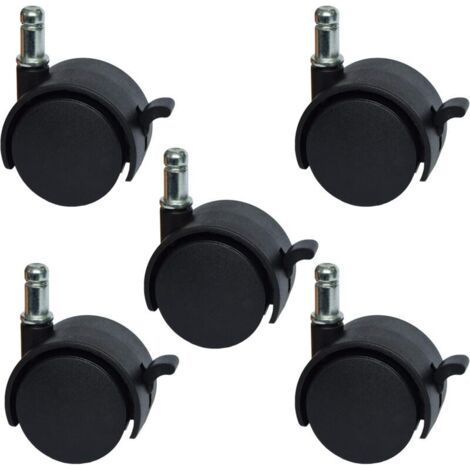 Set of 5 51mm Braked Casters for Office Chair and Stool Replacement (1/4)