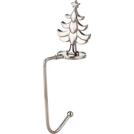 Crochet de cheminée, support de chaussette de Noël pour décorations, fête, café-Tree Silver (1/5)