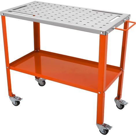 VEVOR Tavolo da Saldatura Lavoro Saldatore in Acciaio al Carbonio Capacita Carico Max. 544kg, Banco di Lavoro per Saldatura 91,4 x 45,7 cm da Officina Garage, Tavolo da Saldatura 94 Fori Portautensili (1/5)