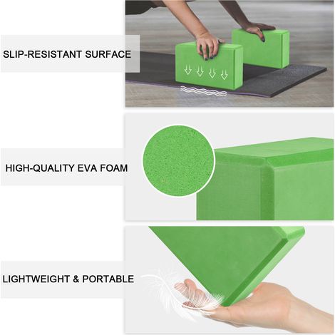 Ensemble de 2 blocs de yoga antidérapants en EVA avec sangle réglable pour le yoga, le pilates et le fitness (1/5)