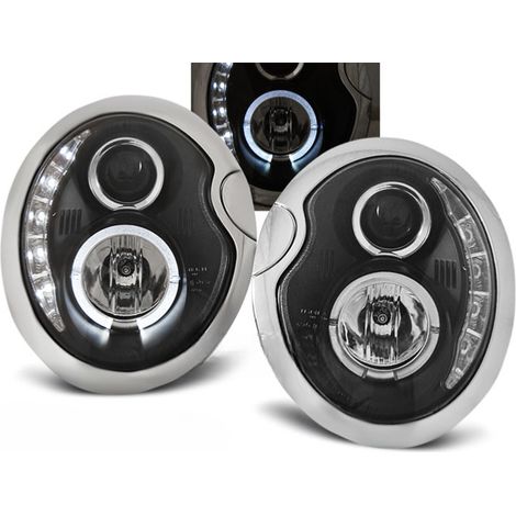 Paire de feux phares Mini Cooper de 2001 a 2004 Daylight led noir-27361562 (1/2)