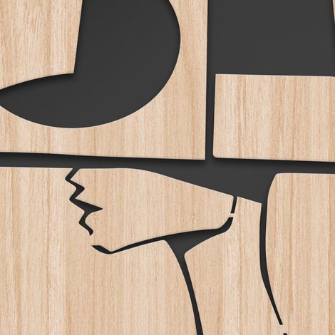 WOMAN STYLE - Quadro arredo LASERCUT composito Legno e PVC - Misura: 40x40 cm (1/4)