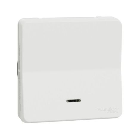 Schneider MUR39024 Mureva Styl - Interruttore a pulsante con LED componibile - IP55 bianco (1/3)