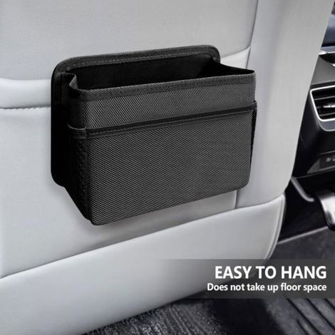 Poubelle de porte latérale de voiture, poubelle pliable pour siège arrière de voiture, mini poubelle portable à suspendre pour int (1/5)