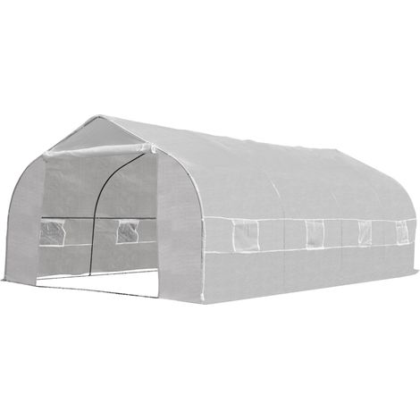 Serre tunnel de jardin 6L x 3l x 2H m – 18 m² – Bâche polyéthylène haute densité 140 g/m² – Protection contre froid et insectes – MH (1/5)
