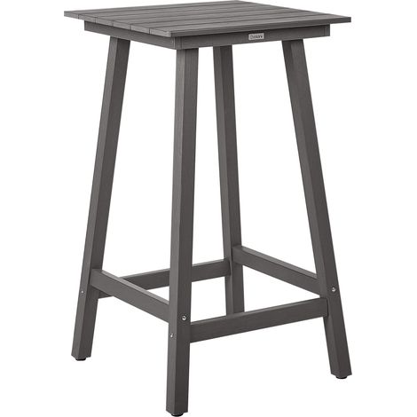 Mesa de jardín 59 x 59 cm material sintético exterior gris oscuro Adirondack