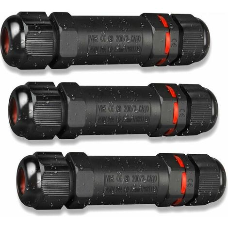 Boîte de Derivation Étanche, 3 Pcs Connecteur Électrique Éxterieur IP68, Domino Etanche Boîtier de Jonction Ø 1mm-13mm