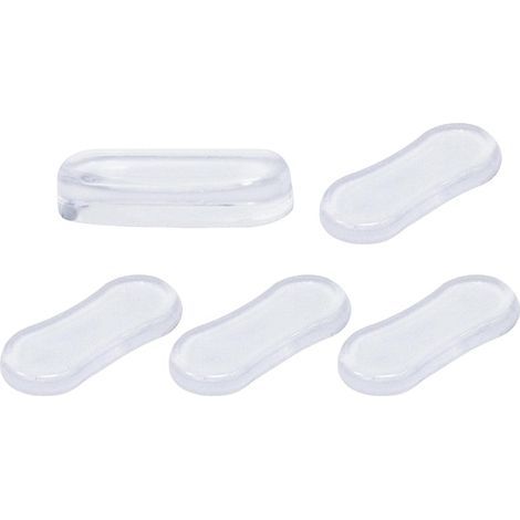 Lot de 5 protections de siège de toilette avec adhésif puissant, coussins anti-chocs universels en silicone pour les familles et les écoles (transparent) (1/5)