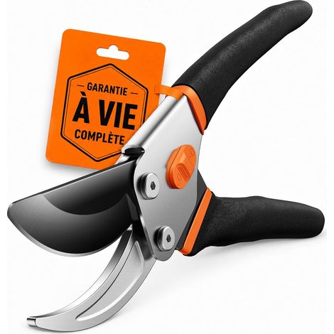 Sécateur de Jardin Bypass 21,5 cm – avec Lame SK5 & Ressort Scellé pour Mains Fragiles, Secateur et Ciseaux de Jardinage pour Rosiers, Arbres Fruitiers et Branches, Cadeau, Cisailles à gazon (1/5)