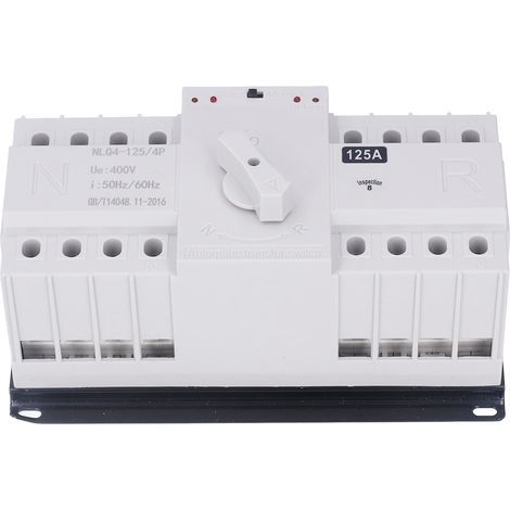 Interrupteur de transfert automatique ATS NLQ4-125-4P 400V, commutateur de secours biphasé double puissance, disjoncteur compact 4 pôles, grade CB, coupure micro, pour tableau électrique, 125A. (1/5)