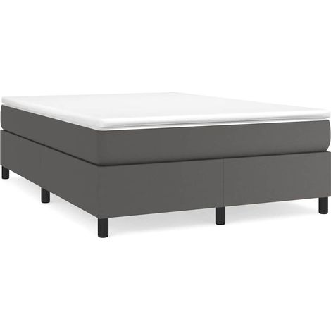 Maison Exclusive - Boxspringbettgestell Grau 140x200 cm Kunstlede (1/5)