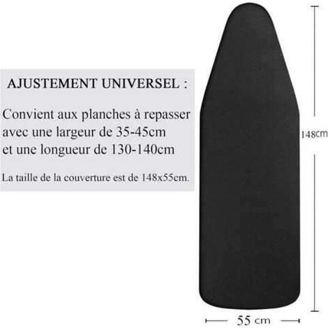Housse Planche À Repasser - 148x55 Cm - 100% Coton Avec Rembourrage Épais - Pour Planches 38 À 45 Cm De Large - 1 Pièce (1/4)