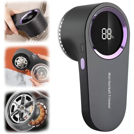 Rasoir anti-peluches rechargeable, épilateur électrique portable pour pulls, écran LED numérique, élimine les bouloches des pulls, vêtements, couvertures et canapés (1/4)