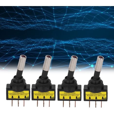 Vente de 4 interrupteurs à bascule ASW-15D 12 mm 20 A (marche/arrêt, 12 V CC, LED rouge, 3 broches) pour automobile. (1/5)