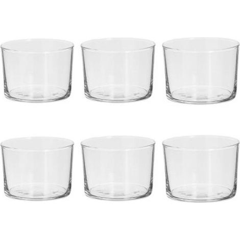Lot de 6 verres bas 24cl en verre transparent – Forme ronde – Lave-vaisselle – Tendance moderne – Secret De Gourmet